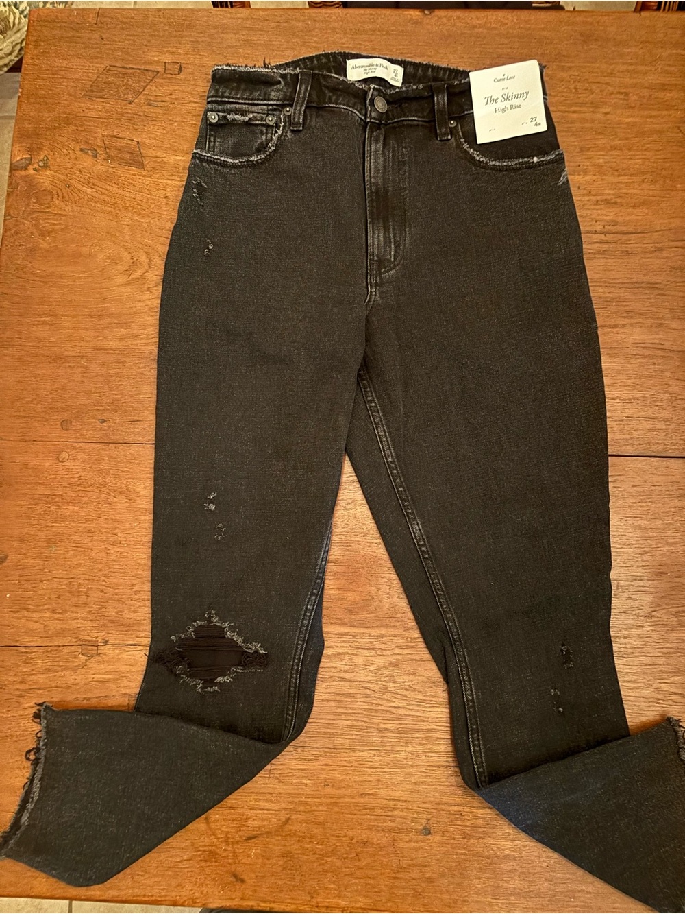 Abercrombie & Fitch Skinny High Rise Men's Jeans - Black Fade Size 27 - 4R NWT